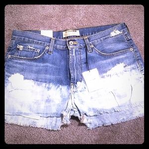 Women's big star two-tone denim shorts